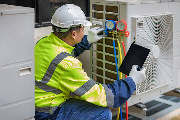 Professional Air Conditioning Repair technician working in River Pines, CA